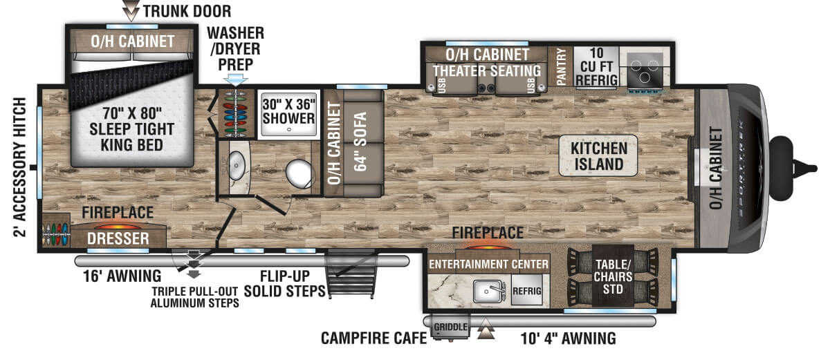 2022 Venture RV SportTrek Touring Edition STT333VFK Travel Trailer Floorplan