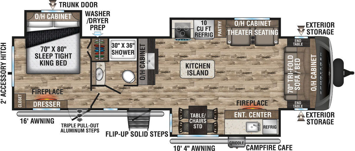 2022 Venture RV SportTrek Touring Edition STT333VMI Travel Trailer Floorplan