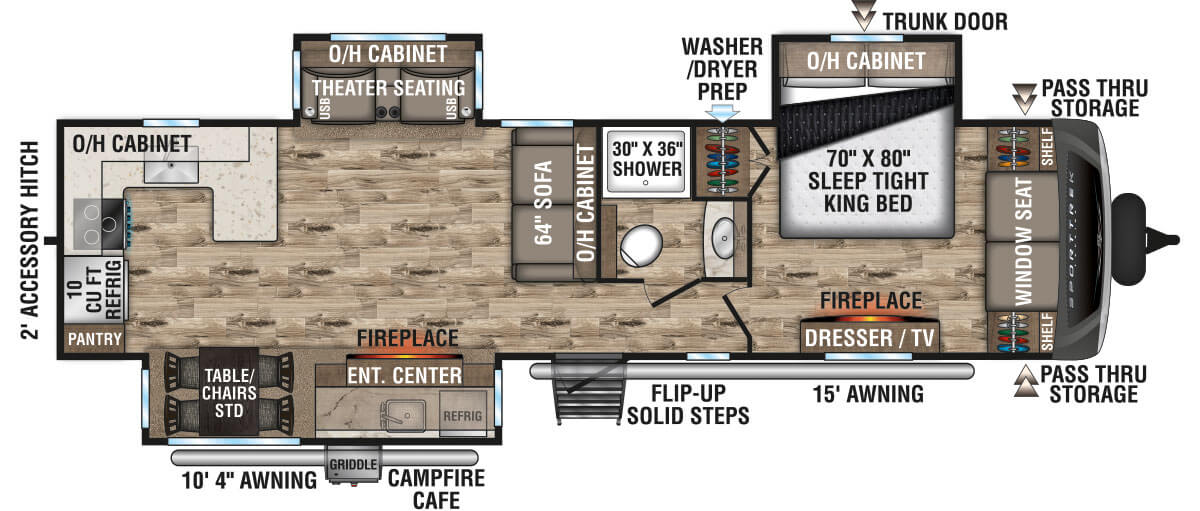 2022 Venture RV SportTrek Touring Edition STT336VRK Travel Trailer Floorplan