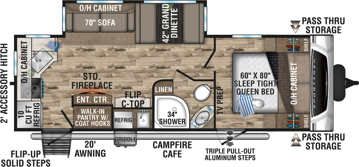 2022 Venture RV SportTrek ST251VRK Travel Trailer Floorplan