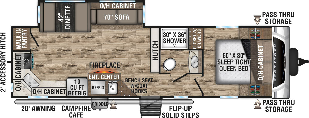 2022 Venture RV SportTrek ST291VRK Travel Trailer Floorplan