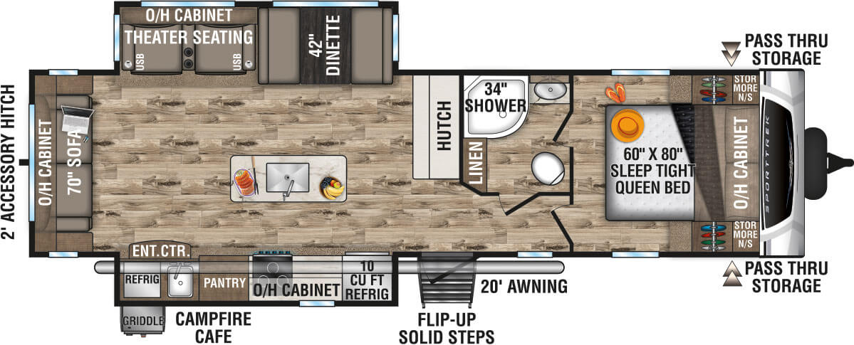 2022 Venture RV SportTrek ST312VIK Travel Trailer Floorplan