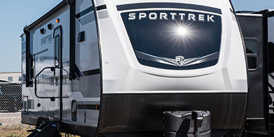 2022 Venture RV SportTrek ST251VFK Travel Trailer Exterior Front 3-4 Door Side