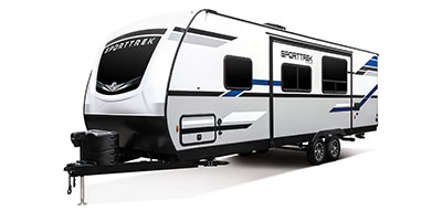 2022 Venture RV SportTrek ST270VBH Travel Trailer Exterior Front 3-4 Off Door Side