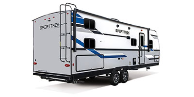 2022 Venture RV SportTrek ST270VBH Travel Trailer Exterior Rear 3-4 Door Side