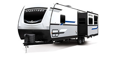 2022 Venture RV SportTrek ST291VRK Travel Trailer Exterior Front 3-4 Off Door Side with Slide Out