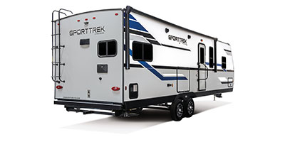 2022 Venture RV SportTrek ST291VRK Travel Trailer Exterior Rear 3-4 Door Side