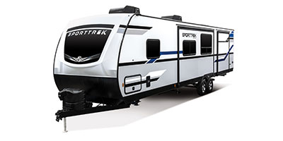 2022 Venture RV SportTrek ST333VIK Travel Trailer Exterior Front 3-4 Off Door Side
