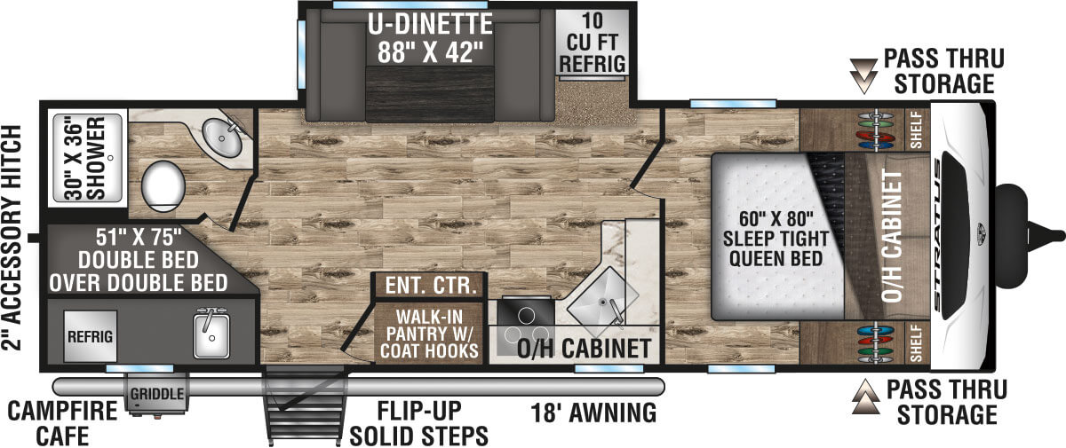 2022 Venture RV Stratus SR261VBH Travel Trailer Floorplan