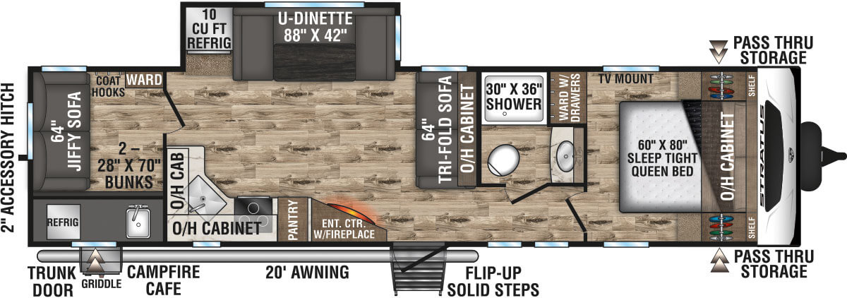 2022 Venture RV Stratus SR321VQB Travel Trailer Floorplan