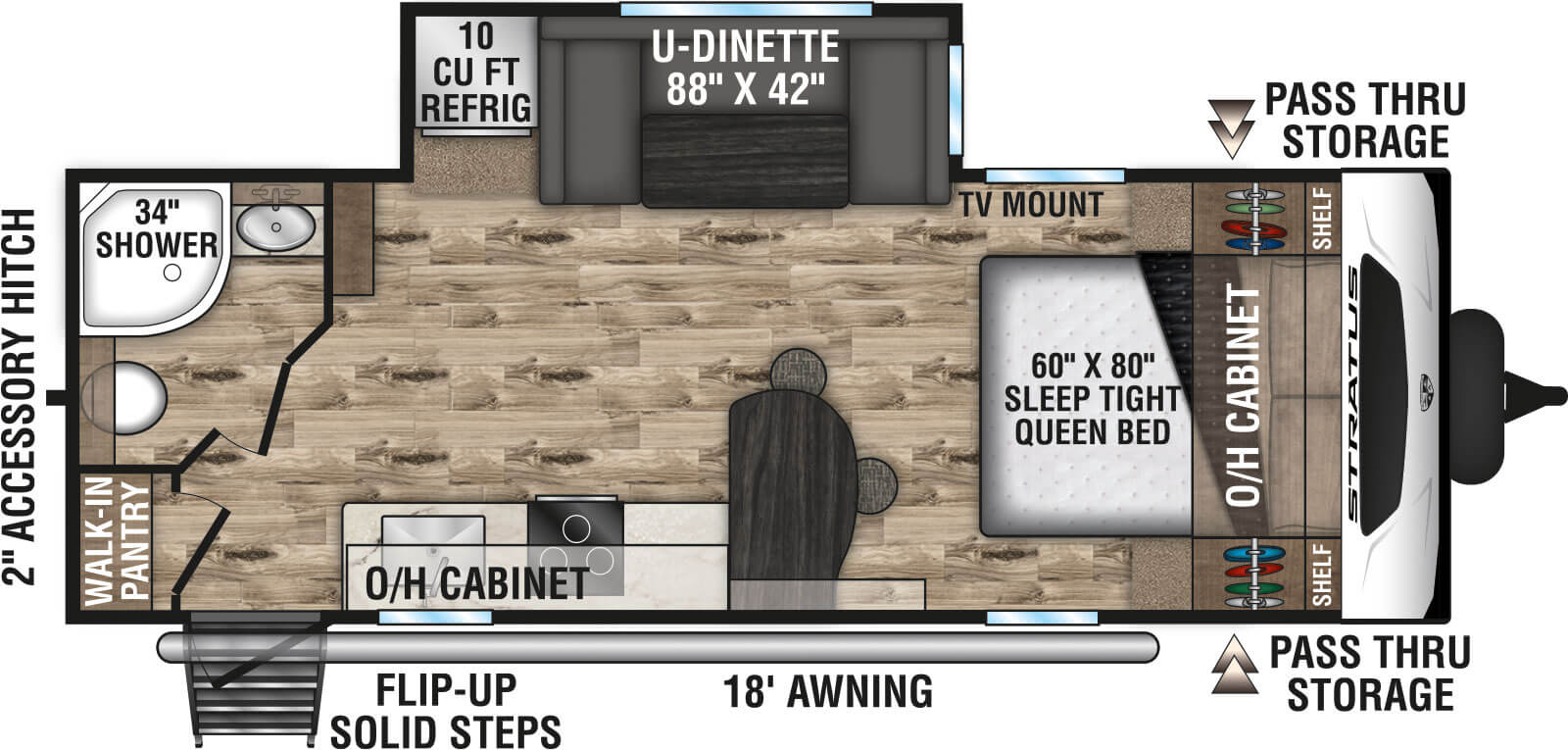 2022 Venture RV Stratus SR231VRB Travel Trailer Floorplan