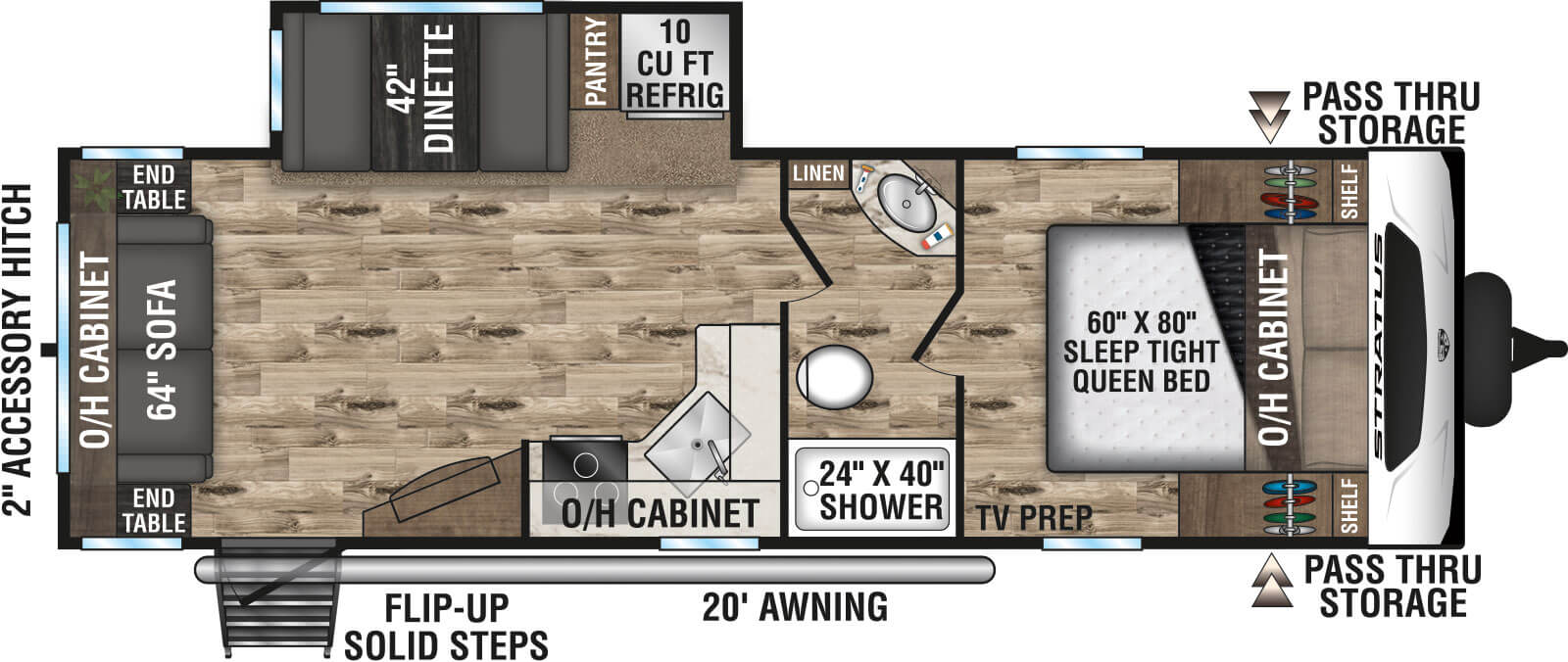 2022 Venture RV Stratus SR261VRL Travel Trailer Floorplan