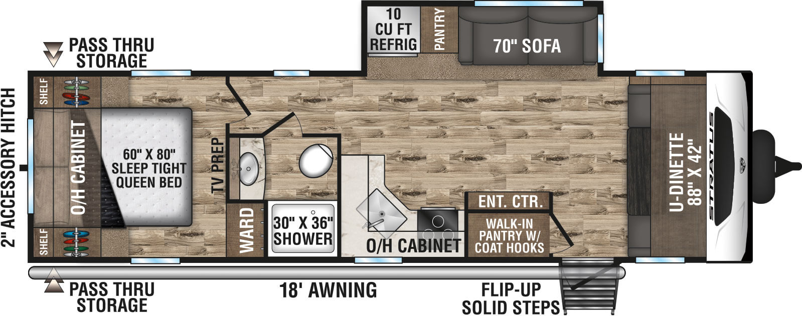 2022 Venture RV Stratus SR281VFD Travel Trailer Floorplan