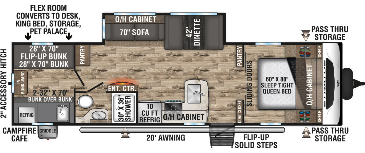 2022 Venture RV Stratus SR291VQB Travel Trailer Floorplan