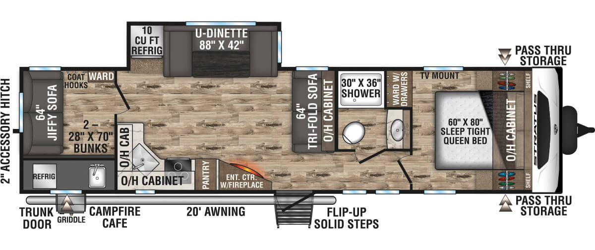 2022 Venture RV Stratus SR321VQB Travel Trailer Floorplan