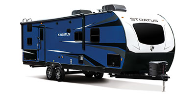 2023 Venture RV Stratus SR281VBH Travel Trailer Exterior Front 3-4 Door Side