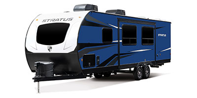 2022 Venture RV Stratus SR281VBH Travel Trailer Exterior Front 3-4 Off Door Side