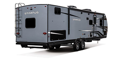 2023 Venture RV Stratus SR291VQB Travel Trailer Exterior Rear 3-4 Door Side