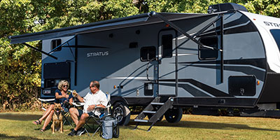 2022 Venture RV Stratus SR291VQB Travel Trailer at Campground