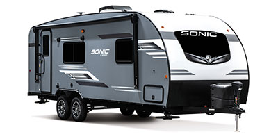 2023 Venture RV Sonic SN231VRK Travel Trailer Exterior Front 3-4 Door Side