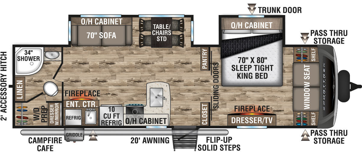 2023 Venture RV SportTrek Touring Edition STT302VRB Travel Trailer Floorplan