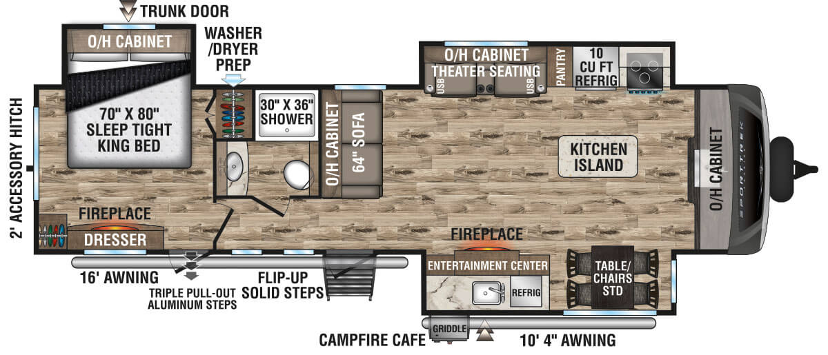 2023 Venture RV SportTrek Touring Edition STT333VFK Travel Trailer Floorplan