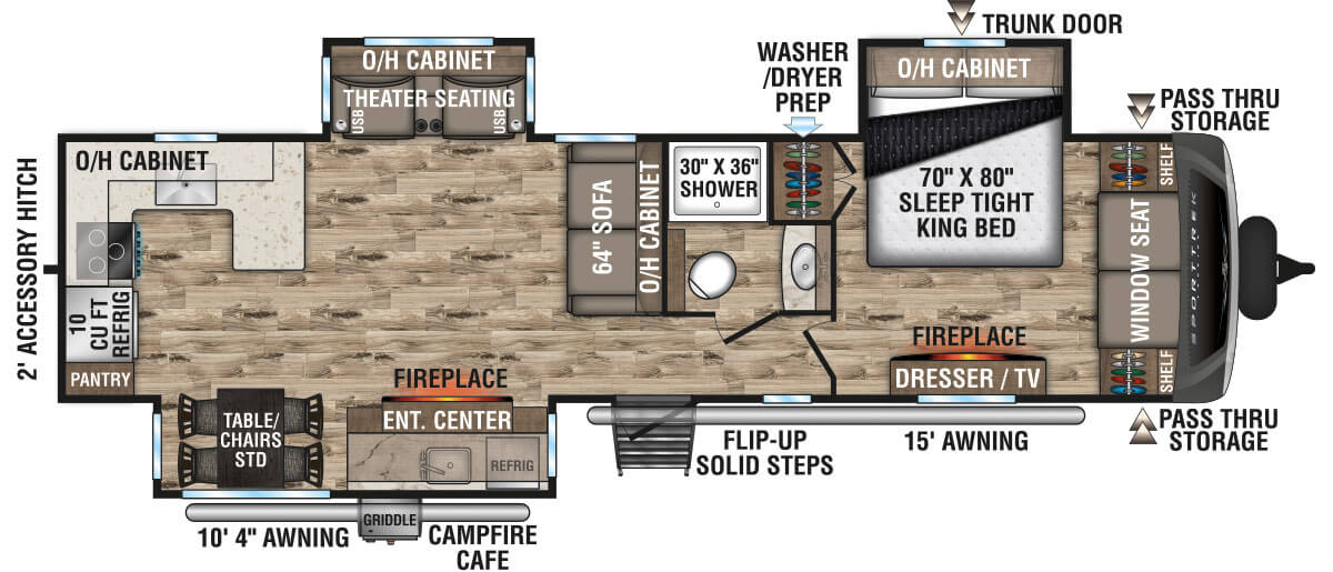 2023 Venture RV SportTrek Touring Edition STT336VRK Travel Trailer Floorplan