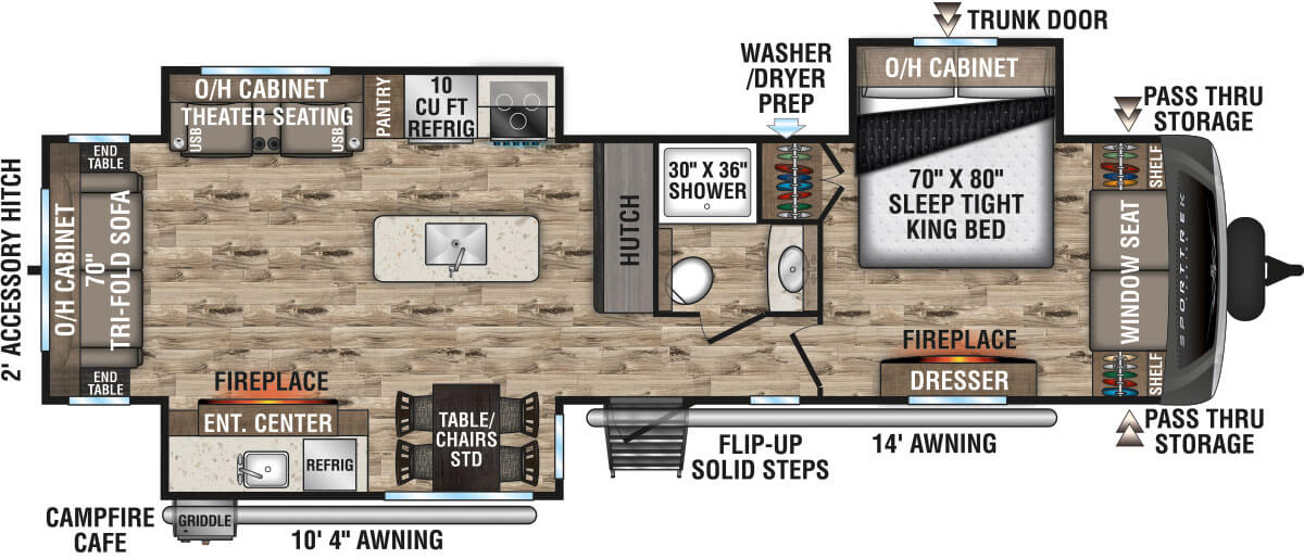 2023 Venture RV SportTrek Touring Edition STT343VIK Travel Trailer Floorplan