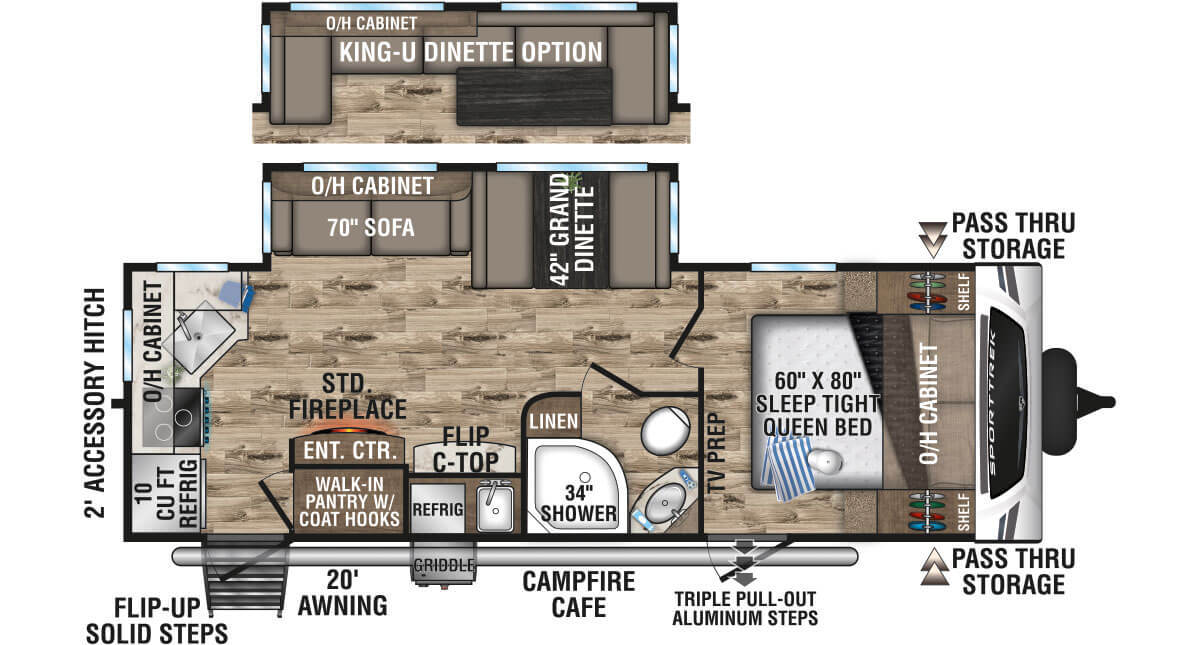 2023 Venture RV SportTrek ST251VRK Travel Trailer Floorplan