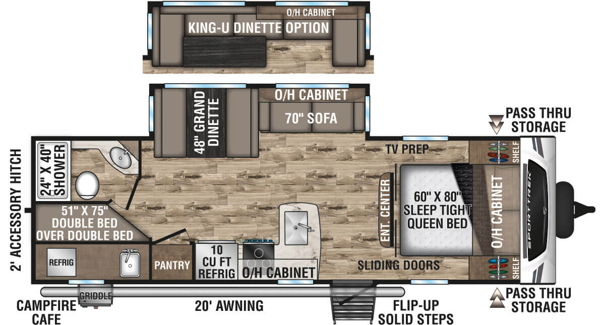 2023 Venture RV SportTrek ST270VBH Travel Trailer Floorplan