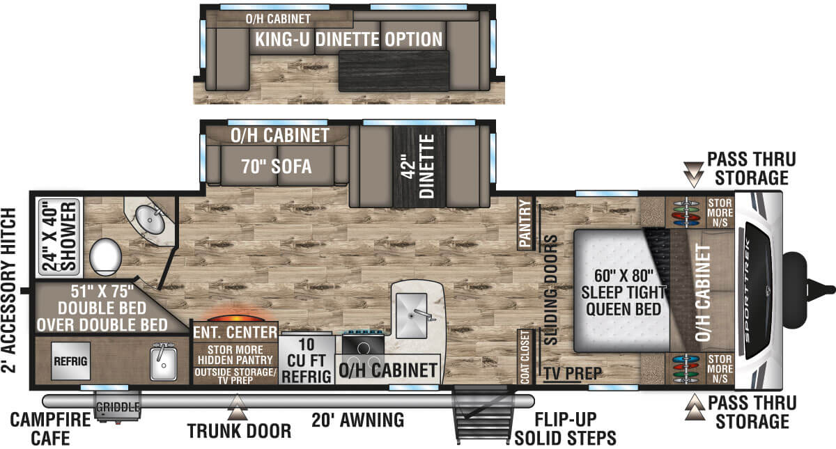 2023 Venture RV SportTrek ST281VBH Travel Trailer Floorplan