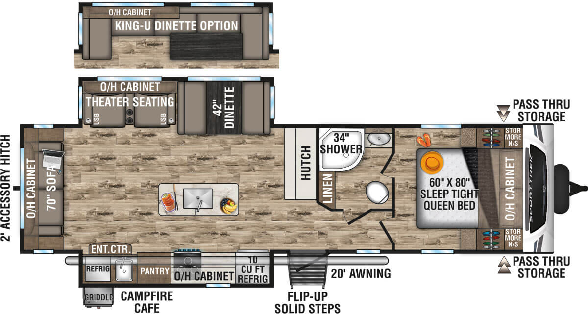 2023 Venture RV SportTrek ST312VIK Travel Trailer Floorplan