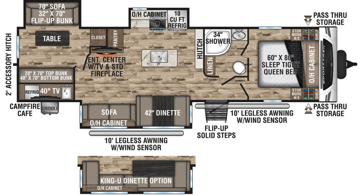 2023 Venture RV SportTrek ST327VIK Travel Trailer Floorplan