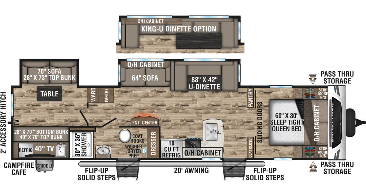 2023 Venture RV SportTrek ST332VBH Travel Trailer Floorplan