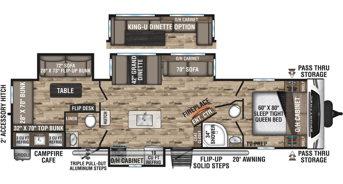 2023 Venture RV SportTrek ST333VIK Travel Trailer Floorplan