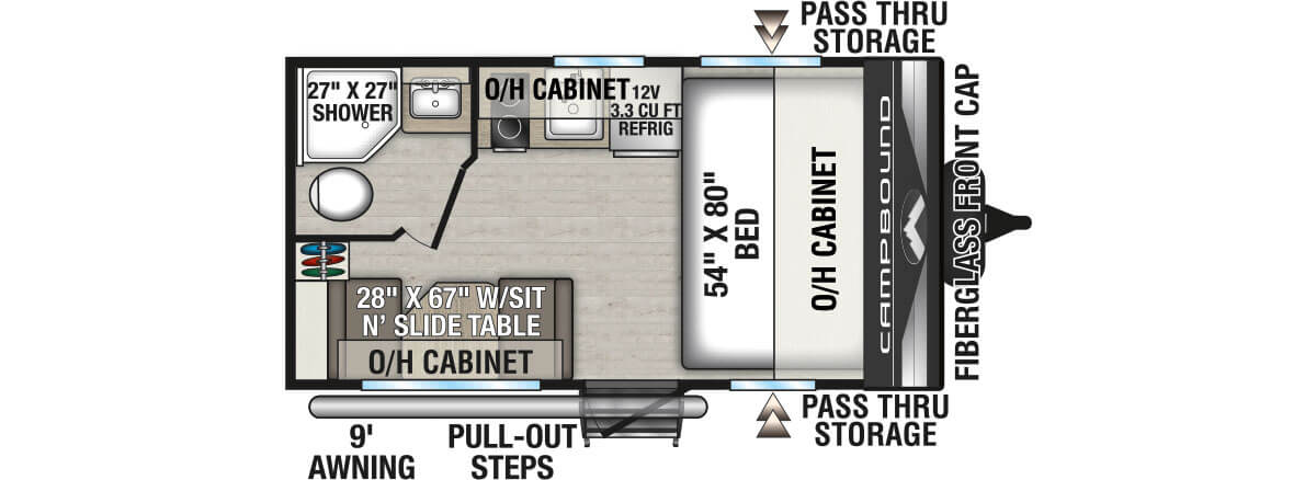 2026 Venture RV Campbound CB130CRD Travel Trailer Floorplan