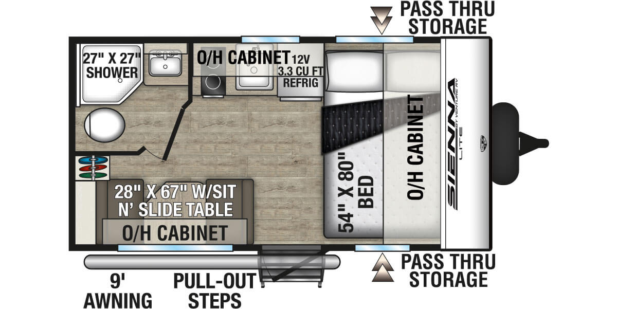 2026 Venture RV Sienna Lite SA130VRD Travel Trailer Floorplan