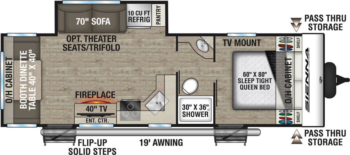 2026 Venture RV Sienna SA241VRD Travel Trailer Floorplan