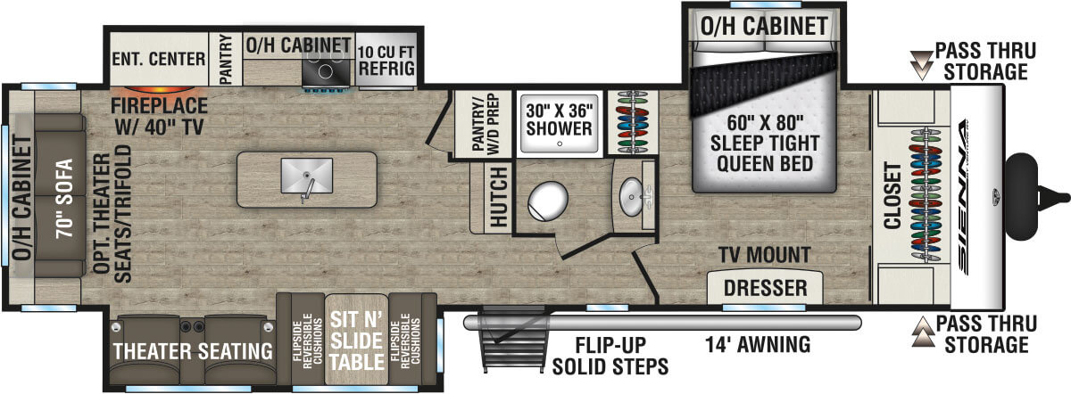 2026 Venture RV Sienna SA293VIK Travel Trailer Floorplan
