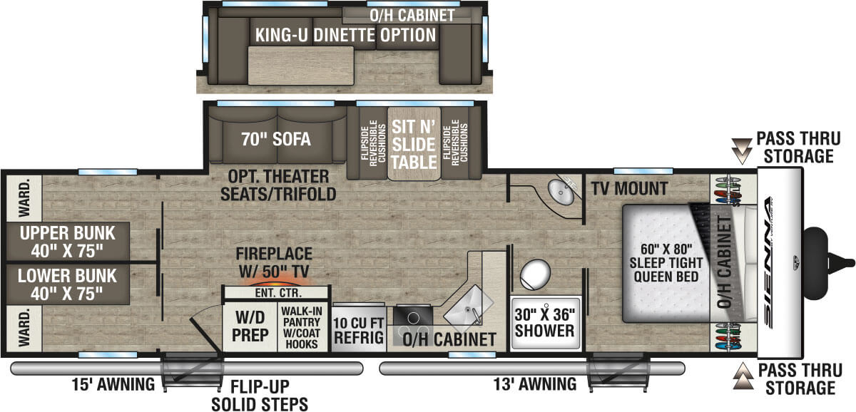 2026 Venture RV Sienna SA311VDB Travel Trailer Floorplan