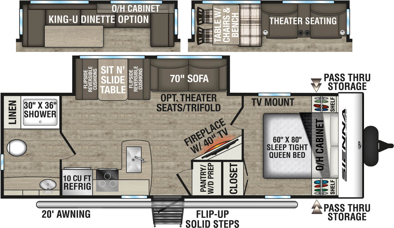 2026 Venture RV Sienna SA251VRB Travel Trailer Floorplan