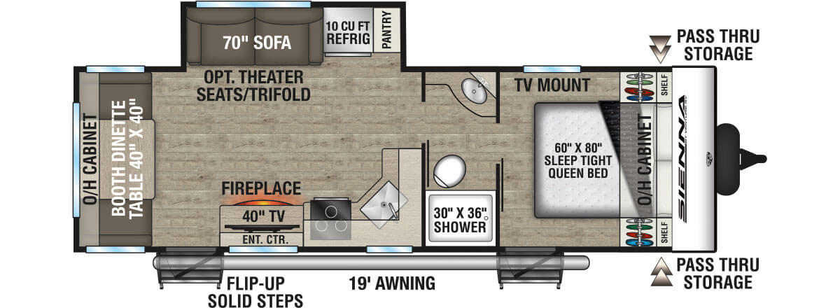 2026 Venture RV Sienna SA241VRD Travel Trailer Floorplan