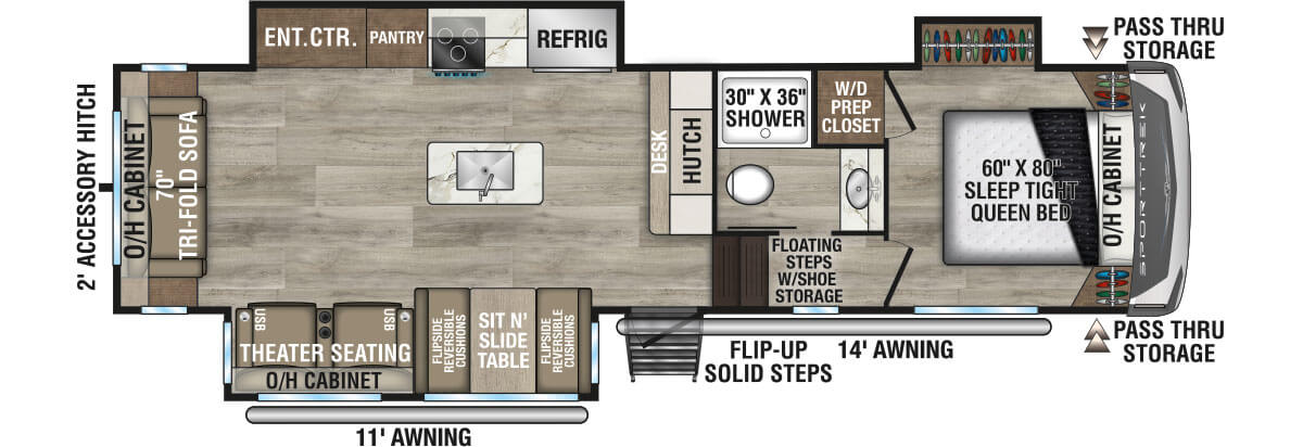 2026 Venture RV SportTrek STF303VIK Fifth Wheel Floorplan