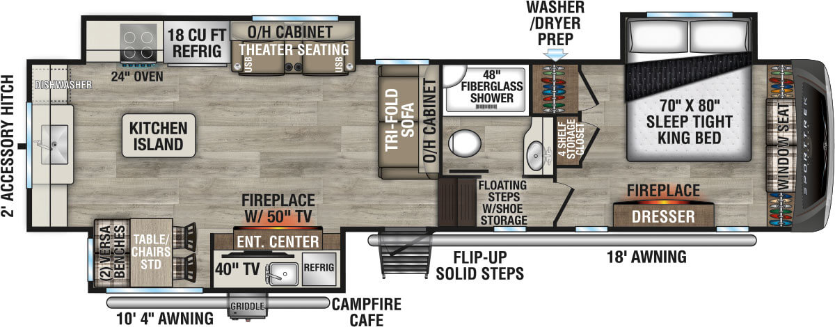 2026 Venture RV SportTrek Touring Edition STTF353VRK Fifth Wheel Floorplan