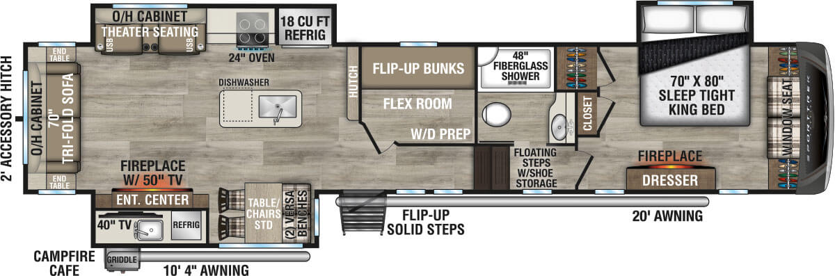 2026 Venture RV SportTrek Touring Edition STTF363VFR Fifth Wheel Floorplan