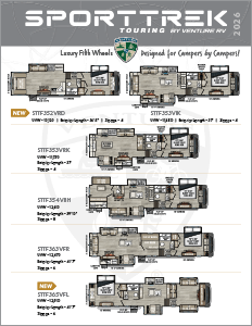 2026 Venture RV SportTrek Touring Edition Luxury Fifth Wheels Flyer
