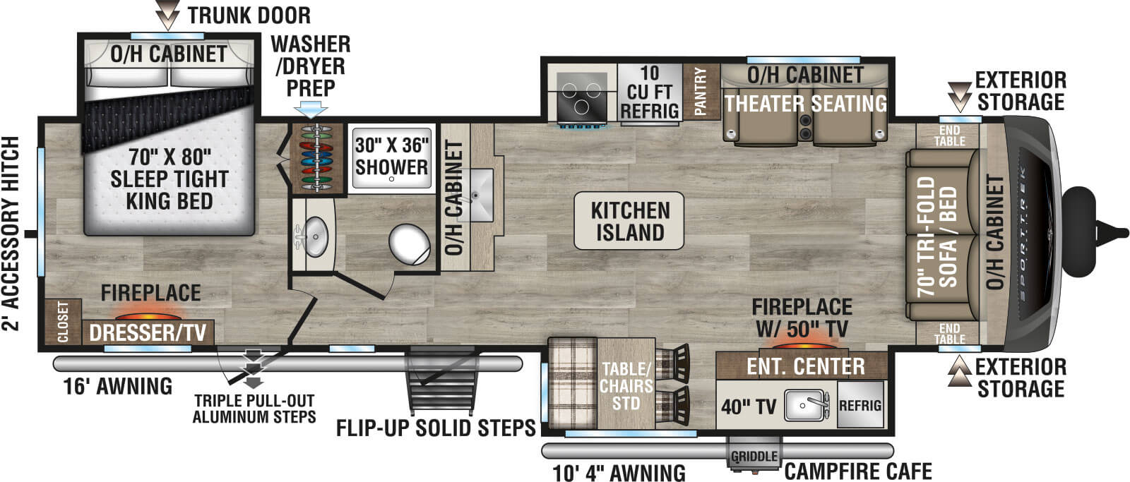 2026 Venture RV SportTrek Touring Edition STT333VMI Travel Trailer Floorplan