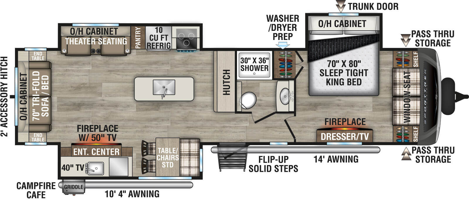 2026 Venture RV SportTrek Touring Edition STT343VIK Travel Trailer Floorplan