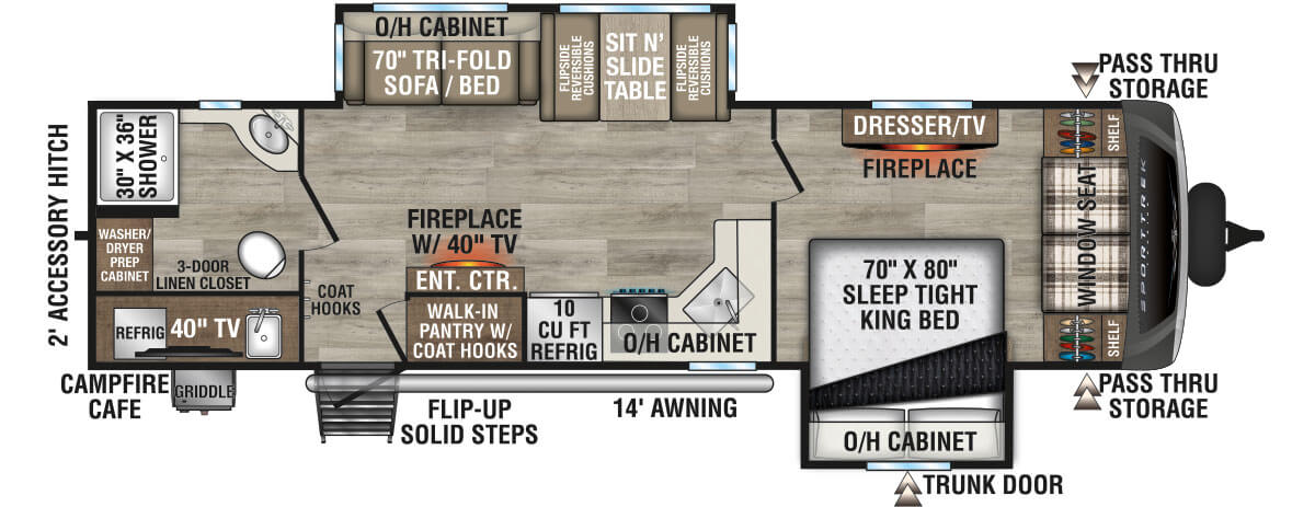 2026 Venture RV SportTrek Touring Edition STT292VRB Travel Trailer Floorplan