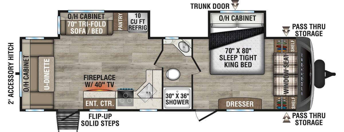 2026 Venture RV SportTrek Touring Edition STT302VRD Travel Trailer Floorplan